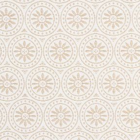 Outdoorstof Jacquard Cirkelvormige decoraties – beige/ecru, 