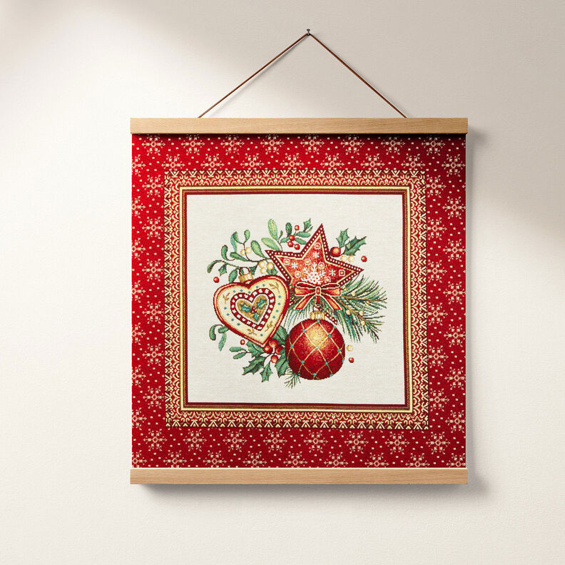 Decopaneel Gobelin Kerstdecoraties – karmijnrood, image number 6