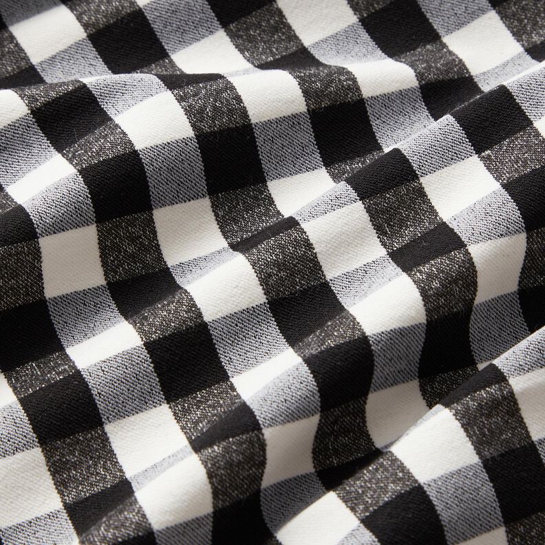Vichy geruite broek met stretch – zwart/wit,  image number 2