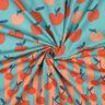Katoenpopeline grote appels | Poppy Fabrics – aquablauw/zalm,  thumbnail number 3