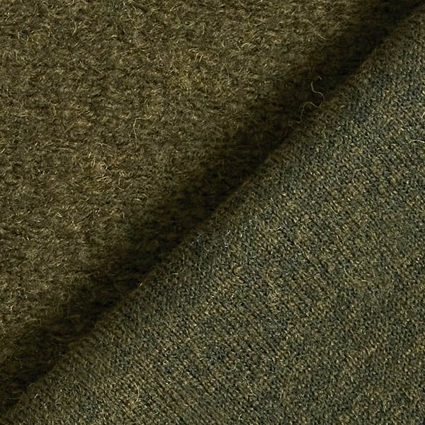 Gebreide mantelstof wolmix melange – donkergrenen, image number 3