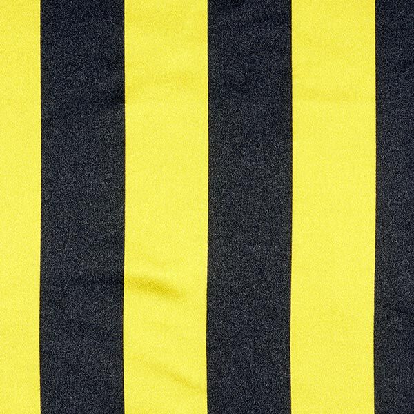Polyestersatijn Duo Blockstreifen – zwart/geel,  image number 1