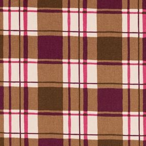 Decostof Half panama kleurrijke ruit – mocca/druif, 