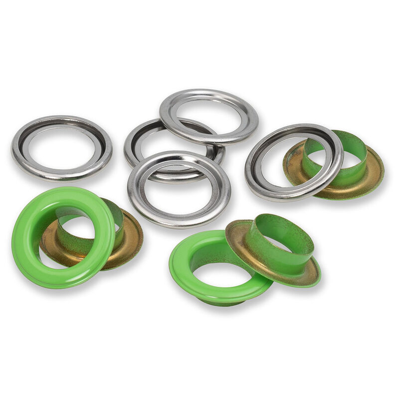 Oogjes met sluitringen [15 stuks | Ø 14 mm] | Prym – lichtgroen/zilver metallic,  image number 2
