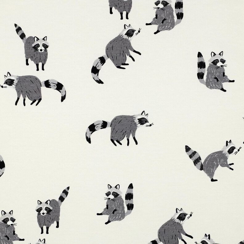 Katoenjersey Wasberen Digitaal printen | Poppy Fabrics – ecru, image number 1