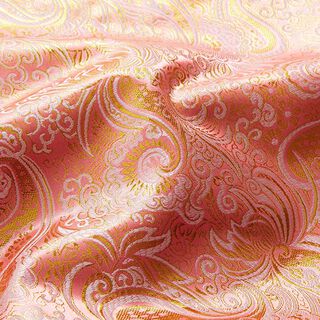 Kledingsjacquard metallic paisley – roze/goud, 