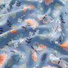 Viscosestof Bloemen en vlinders – licht jeansblauw/lichtroze,  thumbnail number 2