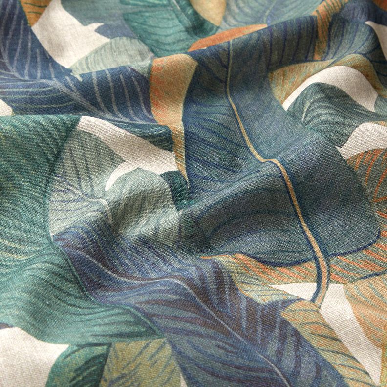 Decostof Half panama Bananenbladeren – blauwgrijs/licht taupe, image number 2