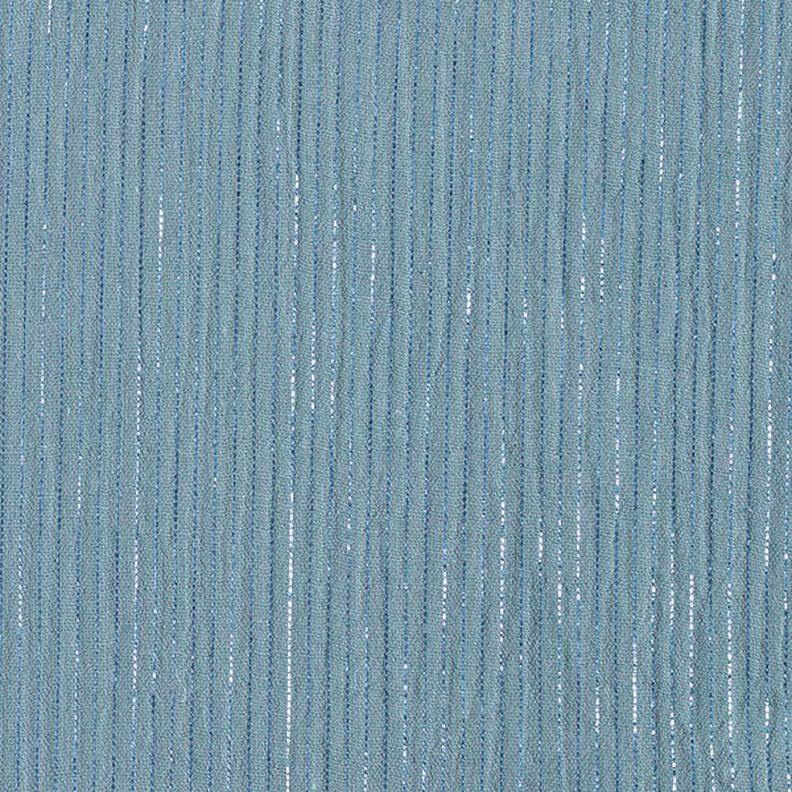 Katoen mousseline met glinsterende strepen – duifblauw,  image number 1