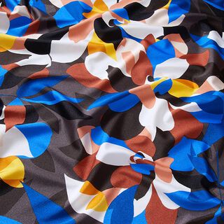 Badpakstof abstracte bladeren – zwart, 