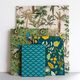 Decostof Half panama Gebladertekunst – oceaanblauw,  thumbnail number 6
