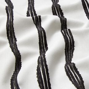 Decostof Half panama Golvende strepen – zwart/ivoor, 