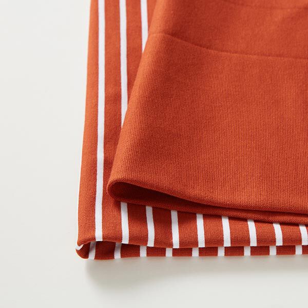 GOTS katoenjersey strip | Albstoffe – terracotta/wit, image number 6