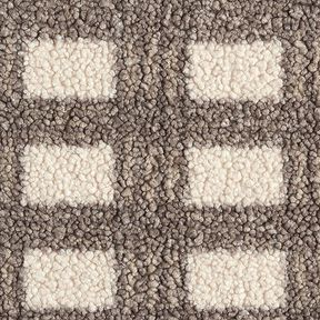 Tricot bouclé ruiten – ecru/lichtbruin, 