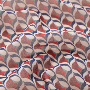 Chiffon retropatroon – wit/donkerrood, 