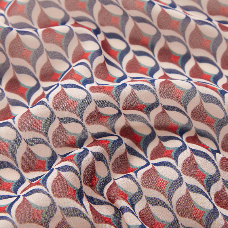 Chiffon retropatroon – wit/donkerrood, image number 2