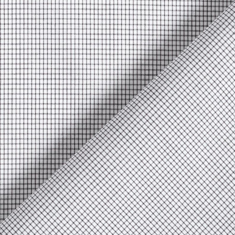 Overhemdenstof fijn raster ruit – zwart/wit, image number 4