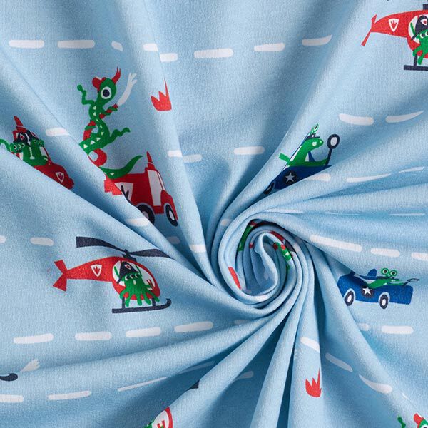 Katoenjersey Brandweermonster | PETIT CITRON – babyblauw, image number 3