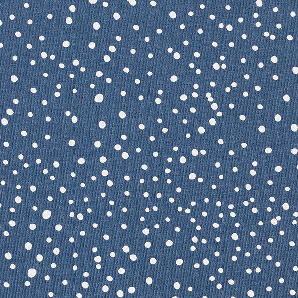 Katoenjersey onregelmatige punten – jeansblauw,  image number 1
