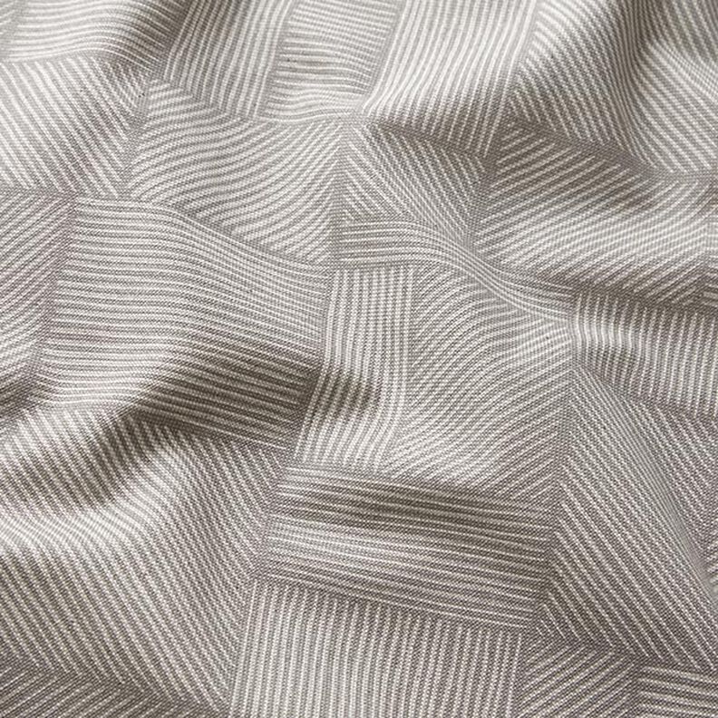 Decostof Half panama Lijnen-patchwork – taupe/natuur,  image number 2