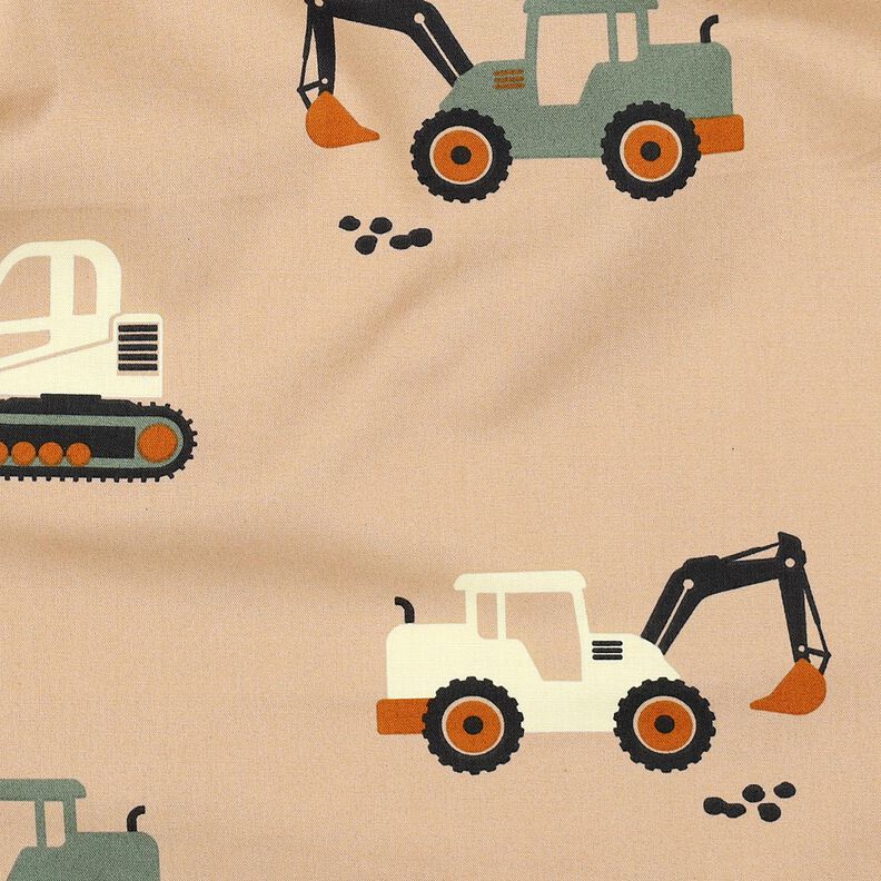 Katoenpopeline Graafmachines en tractoren | Poppy Fabrics – beige, image number 2