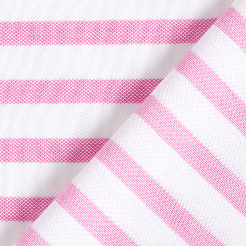 Piqué jersey strepen – wit/pink,  image number 4