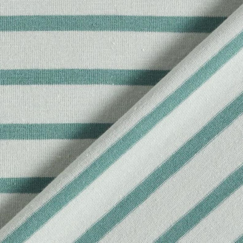 Katoenjersey smalle en brede strepen – licht mint/pepermunt,  image number 4