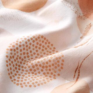 Bio French Terry sommersweat Abstracte geometrische figuren – wit/perzik, 