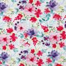Katoenjersey Zomerbloesems digitale print – wit/intens roze,  thumbnail number 1