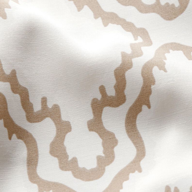 Katoenen stoffen slangenlijnen – beige/donkerbeige,  image number 3