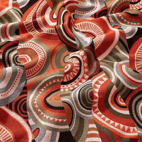 Decostof Gobelin abstracte halve cirkels – terracotta/groen, 