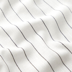 Viscose-linnen-mix brede naaldstrepen – ecru/zwart | Stofrestant 60cm, 