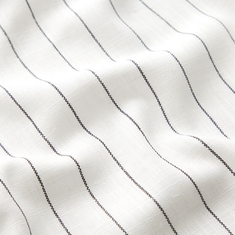 Viscose-linnen-mix brede naaldstrepen – ecru/zwart,  image number 2