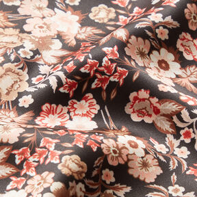 Satijn mooie bloemen – zwart, 