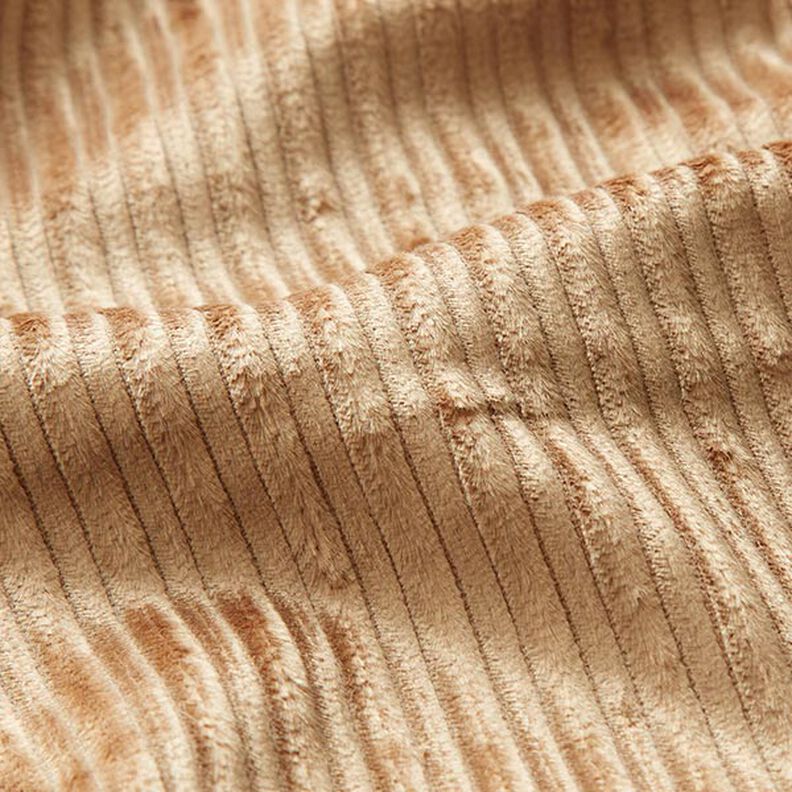 Stretch corduroy katoen-viscosemix effen – beige,  image number 2