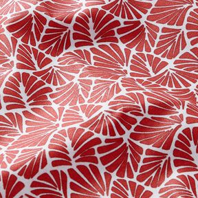 Gecoate katoen abstracte minibladeren – donkerrood/wit, 