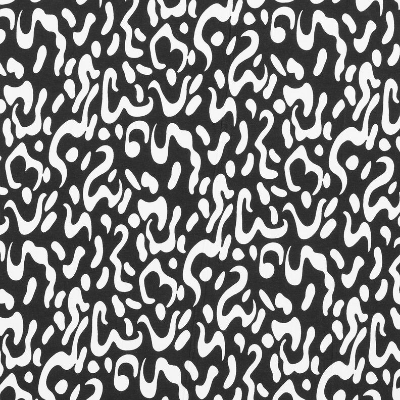 Viscose jersey abstract luipaardpatroon – zwart/wit,  image number 1