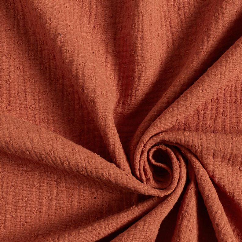 Mousseline/dubbel gehaakte stoffen dobby – terracotta,  image number 3