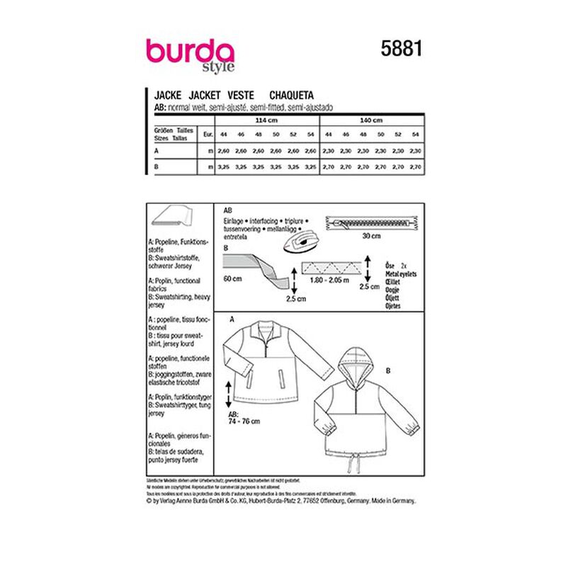 Plus-Size Jas | Burda 5881 | 44-54,  image number 9