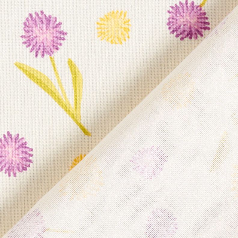 Decostof Half panama kleine lentebloemen – ecru/vanillegeel, image number 4