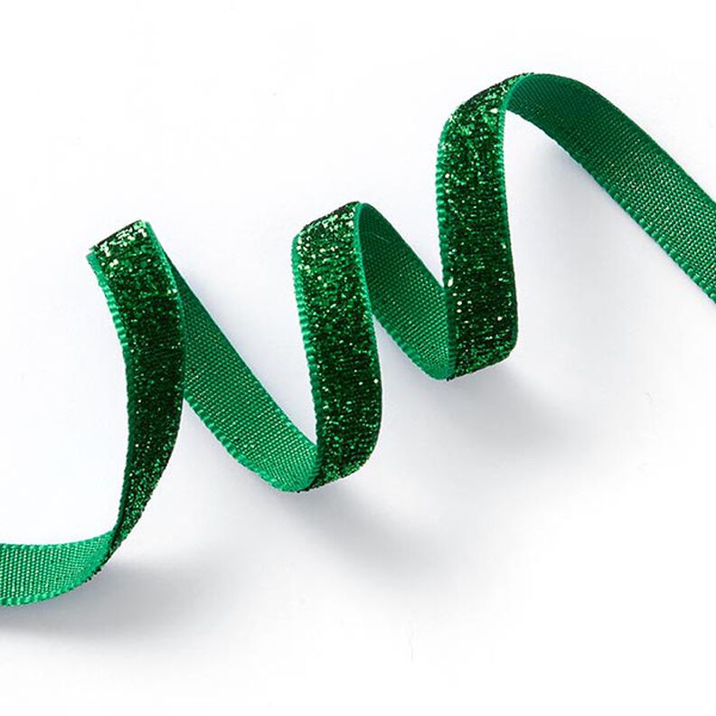 Fluweelband Effen Metallic [10 mm] – dennengroen,  image number 1