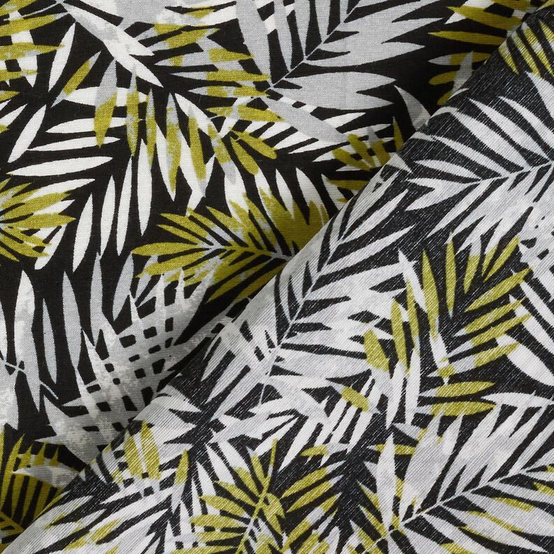 Viscosemix palmbladeren – zwart/geel olijfgroen,  image number 4