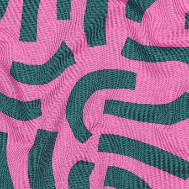 French Terry Playful | Nerida Hansen – pink/petroleum,  image number 2