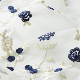 Organza bloemenborduursel – wit, 