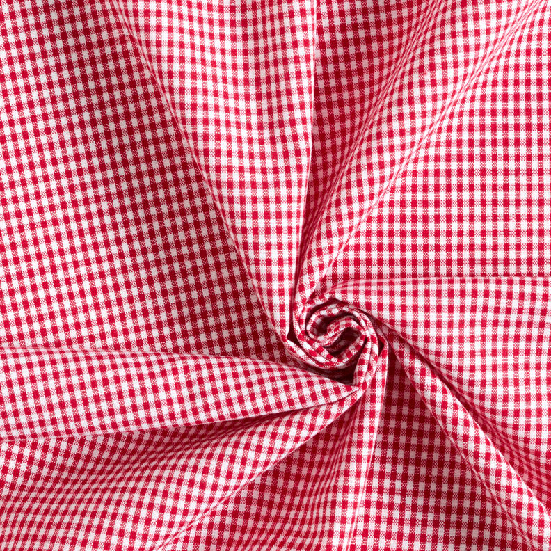 Katoenen stof Vichy ruit 0,2 cm – rood/wit,  image number 3