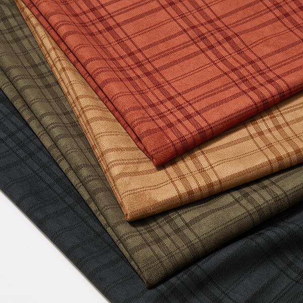 Jacquard broekenstof stretch ruiten – terracotta, image number 5
