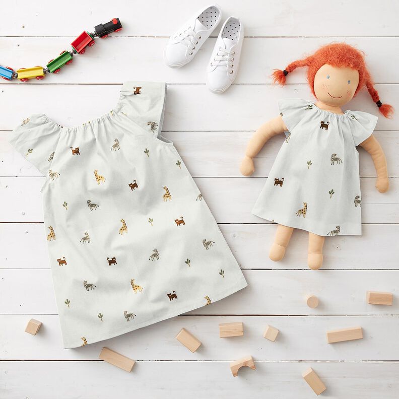 Katoenjersey kleine steppedieren &ndash; wit,  image number 6