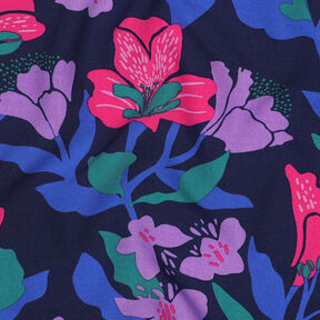 Lenzing Ecovero™ Amira Floral | Nerida Hansen – nachtblauw/intens roze, 
