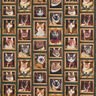 Decostof Half panama Katten portretten – donkergroen/goud,  thumbnail number 1