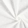 Katoenen stof met geborduurde bloemen met ranken – wit,  thumbnail number 3